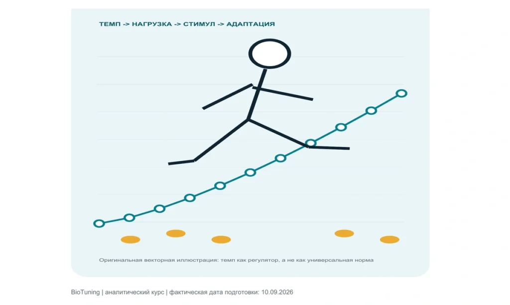 Темп ходьбы: как скорость меняет нагрузку: схема из информационного курса BioTuning 093